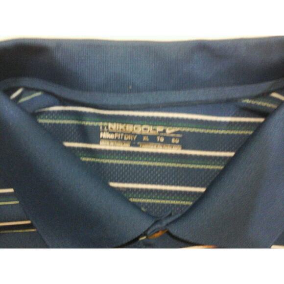 Nike Golf Fit Dry Blue Striped 3 Button Polo Shirt size XL 112820-0473 - Picture 6 of 6